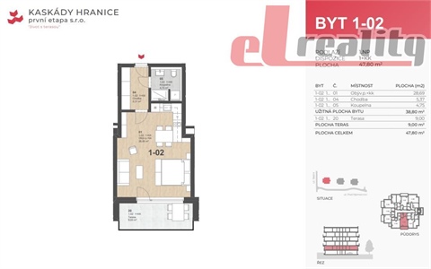 Pronájem bytu 1kk, 47 m² - 8