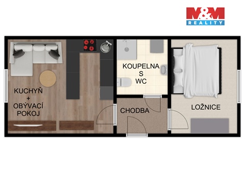 Prodej bytu 1kk, 37 m² 2