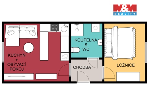 Prodej bytu 1kk, 37 m² - 0