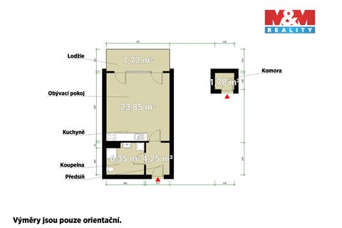 Pronájem bytu 1kk, 35 m² 2