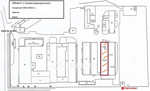 Pronájem skladu / haly, 1 090 m² - 2