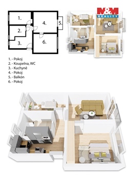 Pronájem bytu 3kk, 55 m² 4