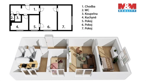 Prodej bytu 3+1, 57 m² - 0