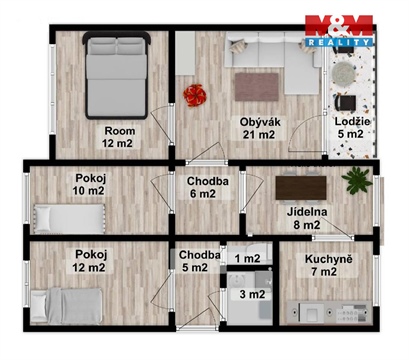 Prodej bytu 5+1, 90 m² 12