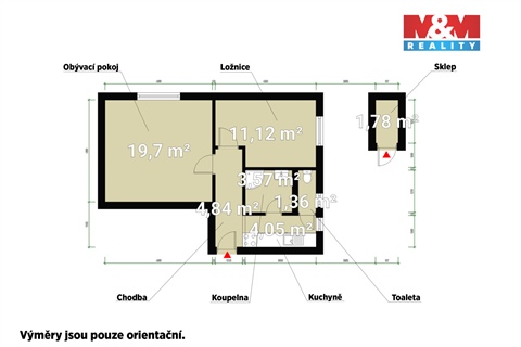 Pronájem bytu 2kk, 42 m² - 0