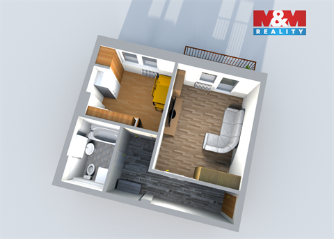 Pronájem bytu 1+1, 33 m² 2