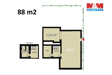 Pronájem obchodních prostor, 88 m² - 0
