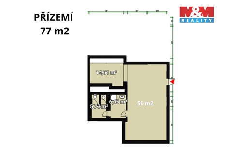 Pronájem obchodních prostor, 77 m² 2