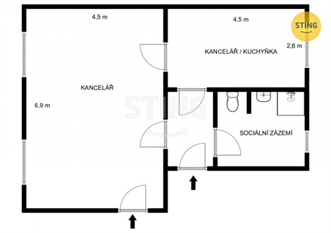 Pronájem kanceláře, 54 m² 4