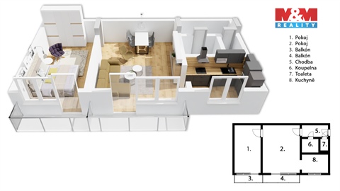 Prodej bytu 2+1, 60 m² 2