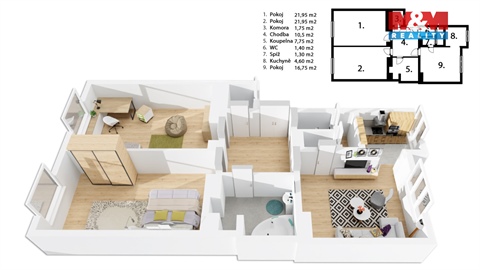 Pronájem bytu 3kk, 88 m² 14