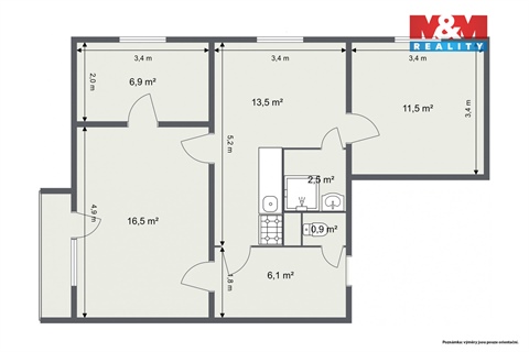 Prodej bytu 3+1, 58 m² 14