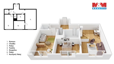 Prodej bytu 3kk, 54 m² - 0