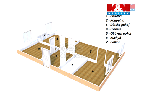 Pronájem bytu 3+1, 78 m² - 6