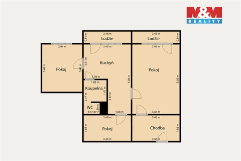 Pronájem bytu 2+1, 58 m² 18