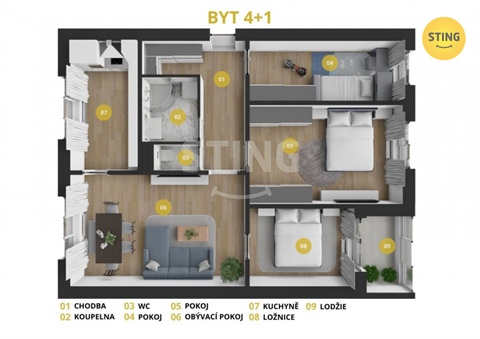 Prodej bytu 4+1, 78 m² 2
