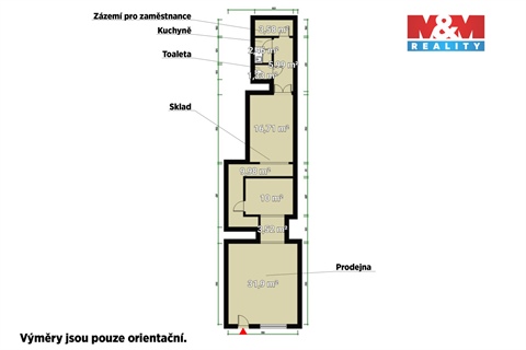 Pronájem obchodních prostor, 116 m² 2