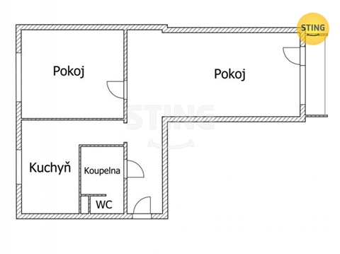Pronájem bytu 2+1, 46 m² - 6
