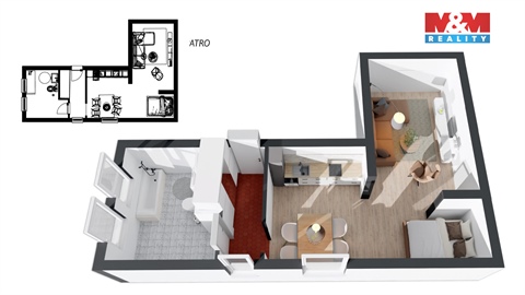 Prodej bytu 1kk, 38 m² - 4
