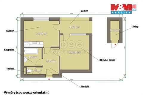 Prodej bytu 2kk, 40 m² - 14