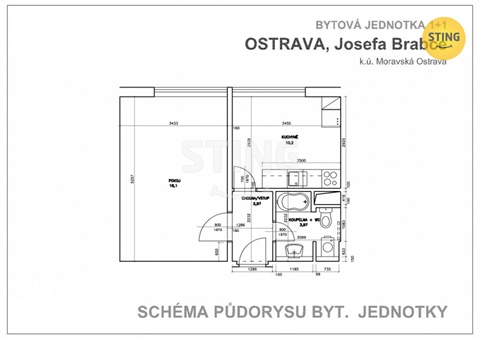 Prodej bytu 1+1, 36 m² 2