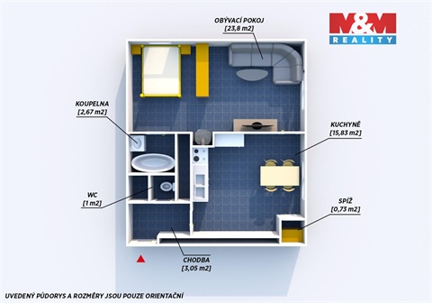 Prodej bytu 1+1, 47 m² - 2