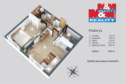 Prodej bytu 2kk, 45 m² - 6