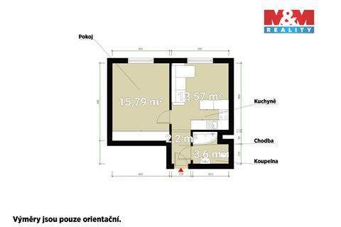 Pronájem bytu 2kk, 36 m² - 0
