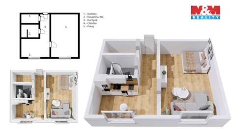 Pronájem bytu 1+1, 32 m² 8