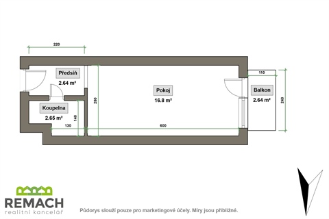 Pronájem bytu 1kk, 28 m² 6