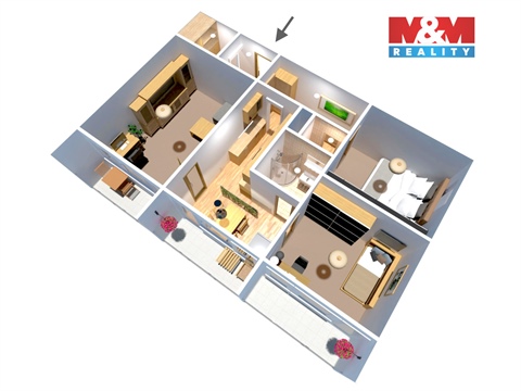 Prodej bytu 3+1, 62 m² - 2