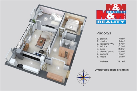 Prodej bytu 3+1, 72 m² - 2