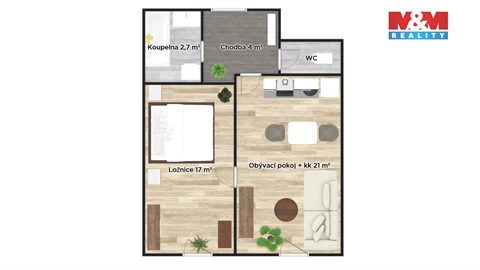 Prodej bytu 2kk, 45 m² 6