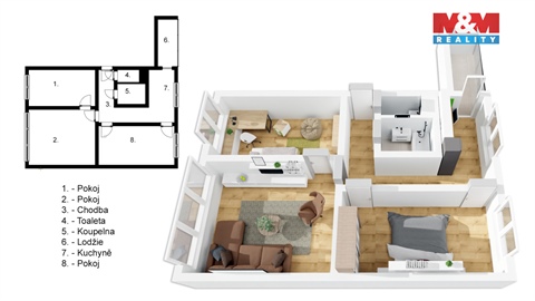 Prodej bytu 3+1, 60 m² - 6