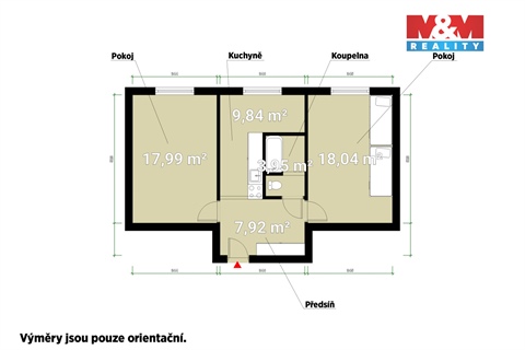 Pronájem bytu 2+1, 58 m² - 8