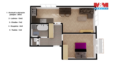 Pronájem bytu 2+1, 51 m² - 8