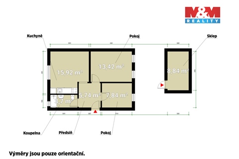 Pronájem bytu 2+1, 46 m² - 2