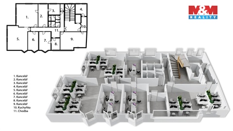 Pronájem kanceláře, 331 m² - 0