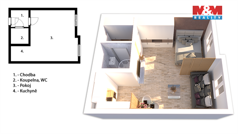 Prodej bytu 1kk, 39 m² 2