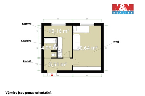 Pronájem bytu 1+1, 41 m² 8