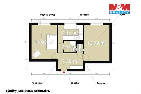 Pronájem bytu 2+1, 55 m² - 4