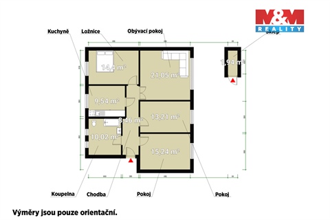 Pronájem bytu 4+1, 92 m² 2