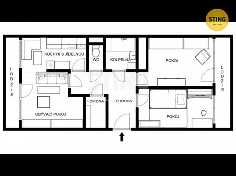 Pronájem bytu 3+1, 86 m² 2