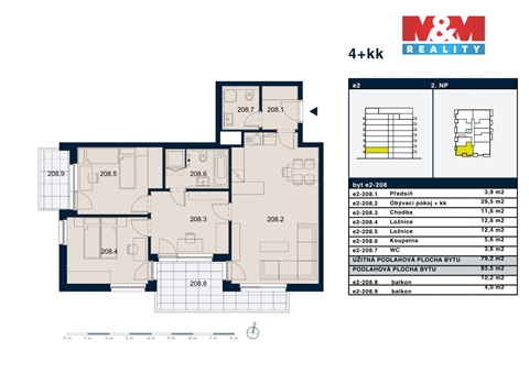 Prodej bytu 3kk, 84 m² - 12
