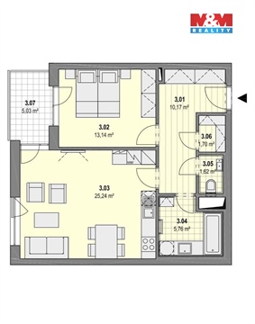 Pronájem bytu 2kk, 58 m² - 4
