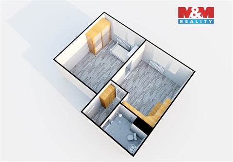 Pronájem bytu 1+1, 35 m² - 0