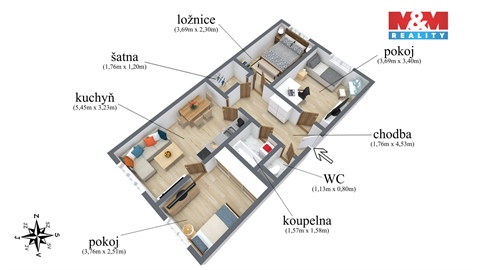 Prodej bytu 3+1, 62 m² - 4