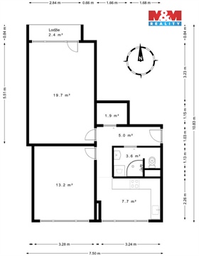 Prodej bytu 2+1, 51 m² 12