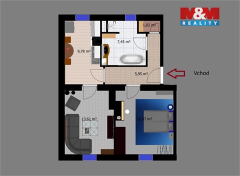Prodej bytu 2+1, 50 m² - 10