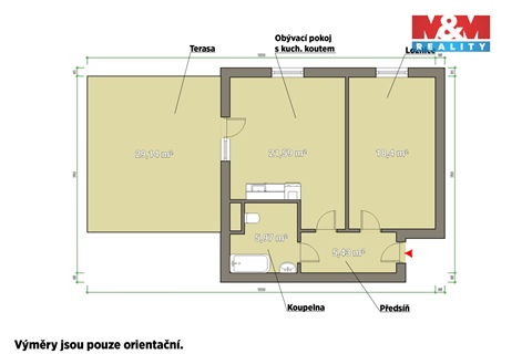 Pronájem bytu 2kk, 78 m² - 0